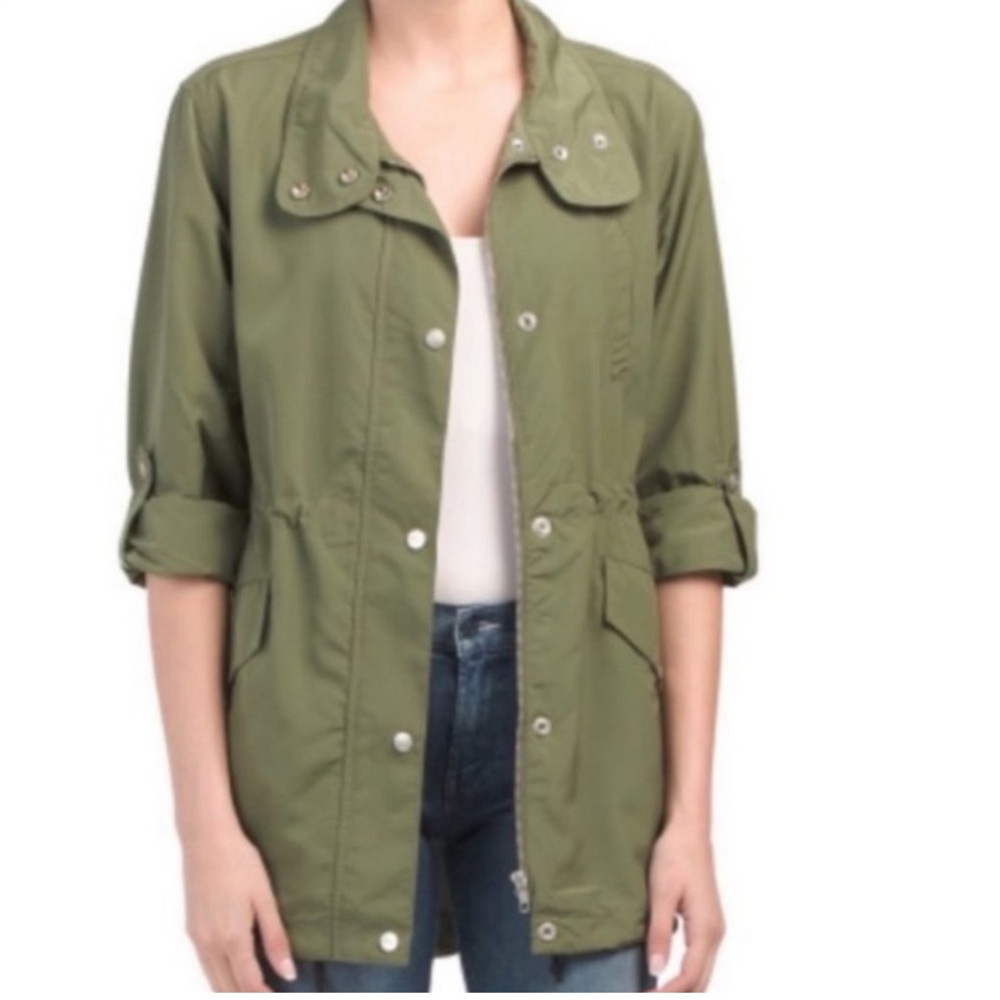 Anthropologie Sanctuary Lightweight Olive Green Anorak Jacket